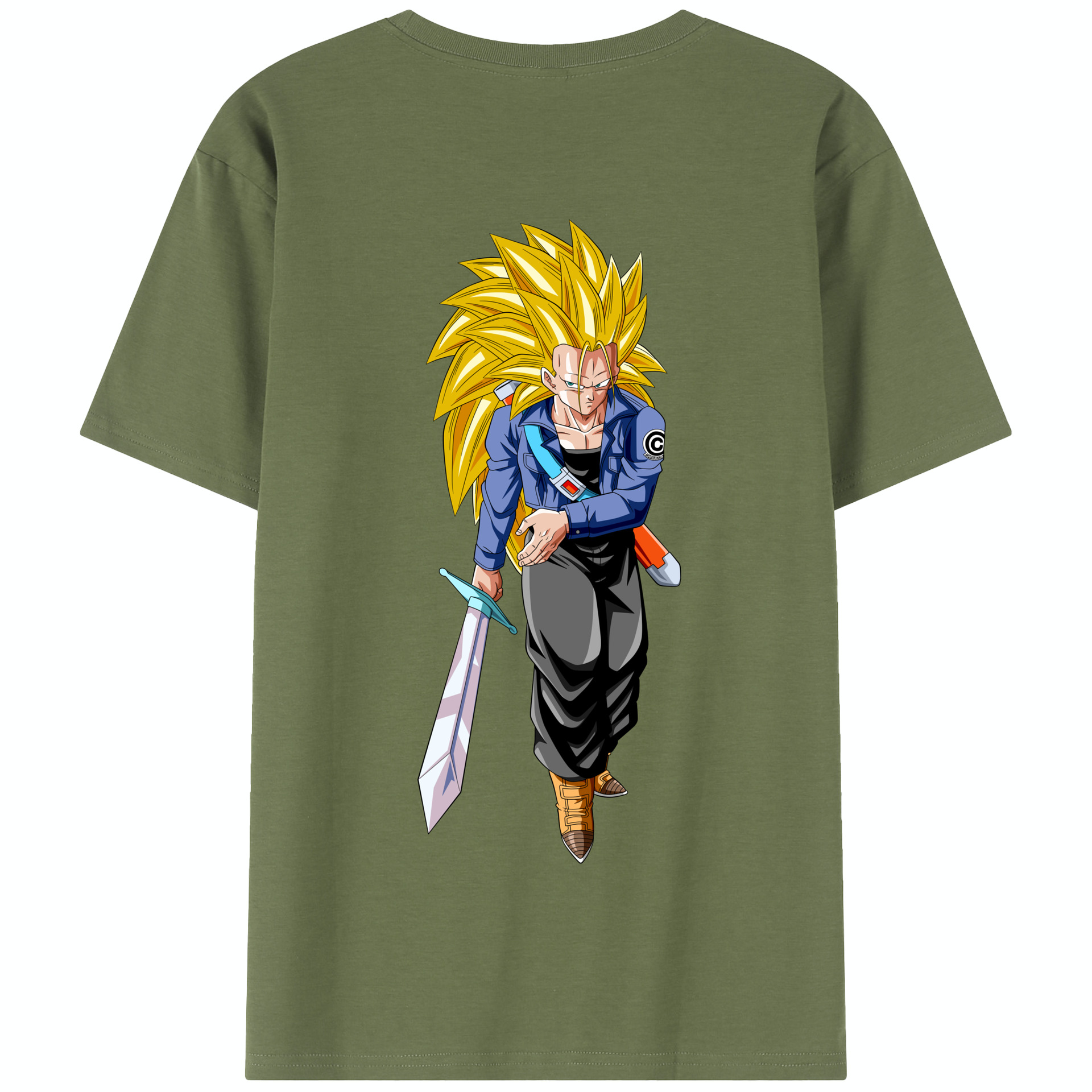 （画像用） ドラゴンボール トランクス（Torankusu）DRAGON BALL Trunks 綿100％半袖Tシャツ（背面プリント）